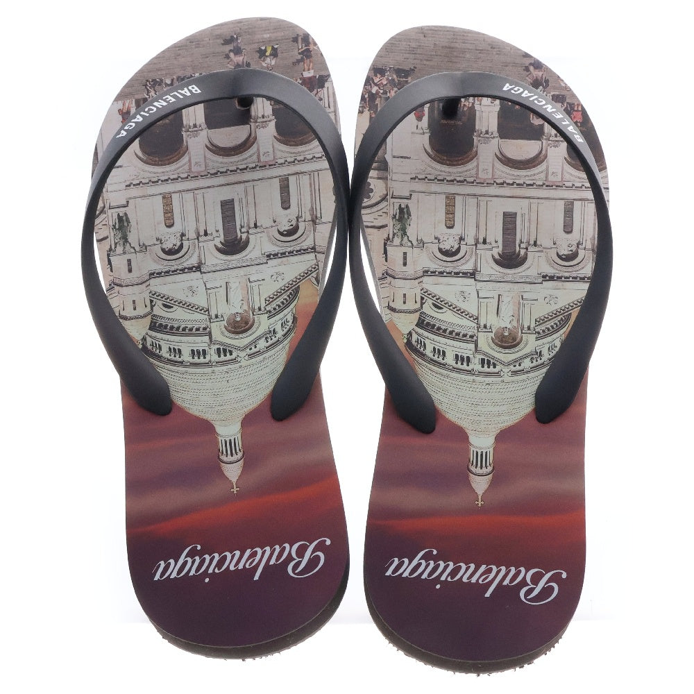 BALENCIAGA(バレンシアガ) SOUVENIR THONG SANDAL 背景プリント サンダル シューズ ブラック/マルチ