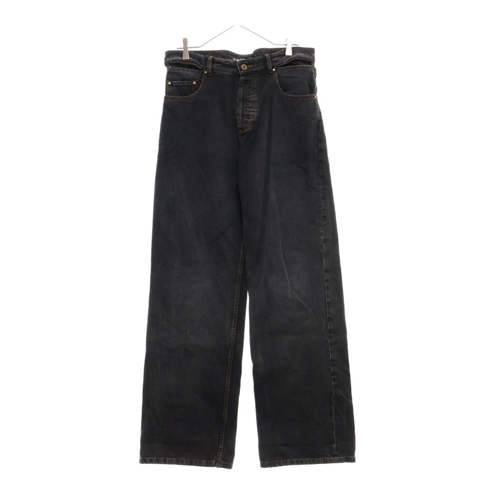 Y/PROJECT(ワイプロジェクト) 22SS CLASSIC PEEP SHOW JEAN ウエストカットアウトデニムパンツ JEAN30-S22 ブラック