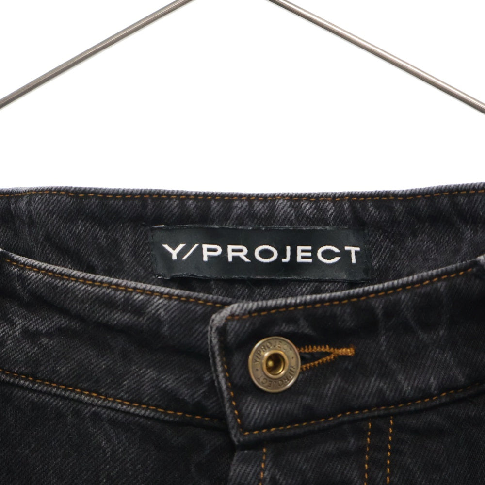 Y/PROJECT(ワイプロジェクト) 22SS CLASSIC PEEP SHOW JEAN ウエストカットアウトデニムパンツ JEAN30-S22 ブラック