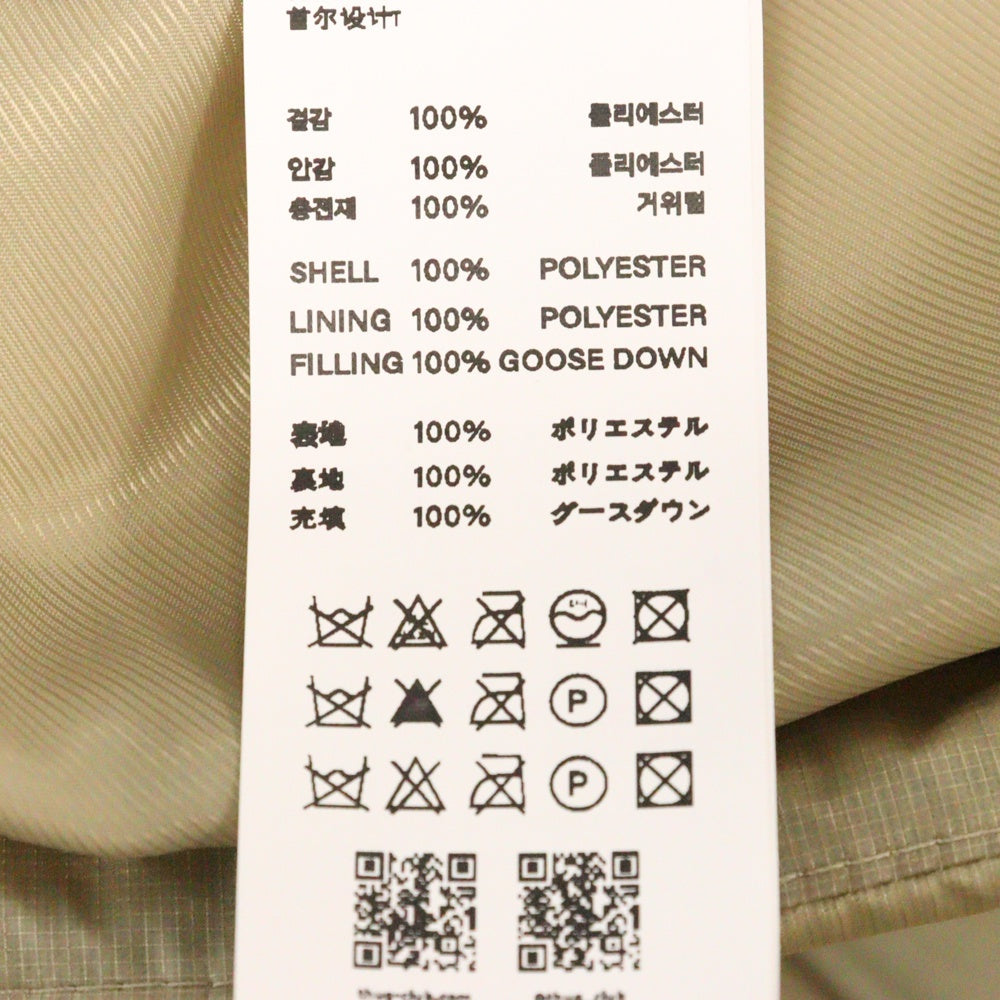 THUG CLUB(サグクラブ) 23AW Cave Goose Down Vest ケーブグースダウンベスト TC23PA02 ベージュ