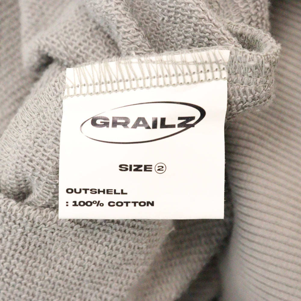 GRAILZ(グレイルズ) 23SS OVAL LOGO HOODIE オーバルロゴプルオーバーフーディーパーカー GR23SSMH01 グレー
