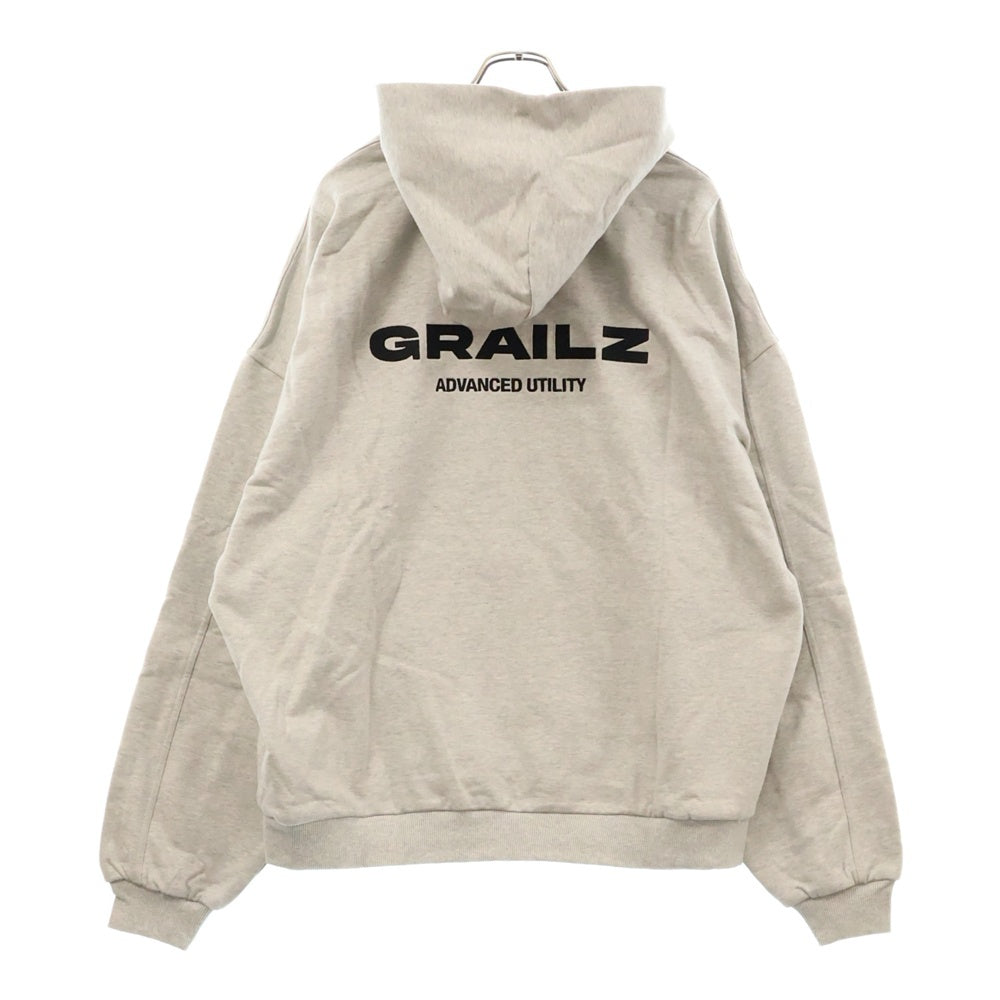 GRAILZ(グレイルズ) 23SS ESSENTIAL OVERSIZED HOODIE エッセンシャルロゴオーバーサイズプルオーバーフーディパーカー GR23SSMH04 グレー
