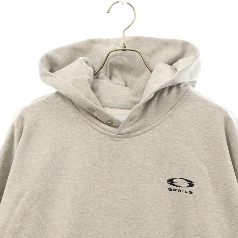 GRAILZ(グレイルズ) 23SS ESSENTIAL OVERSIZED HOODIE エッセンシャルロゴオーバーサイズプルオーバーフーディパーカー GR23SSMH04 グレー