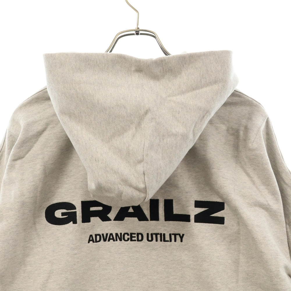GRAILZ(グレイルズ) 23SS ESSENTIAL OVERSIZED HOODIE エッセンシャルロゴオーバーサイズプルオーバーフーディパーカー GR23SSMH04 グレー