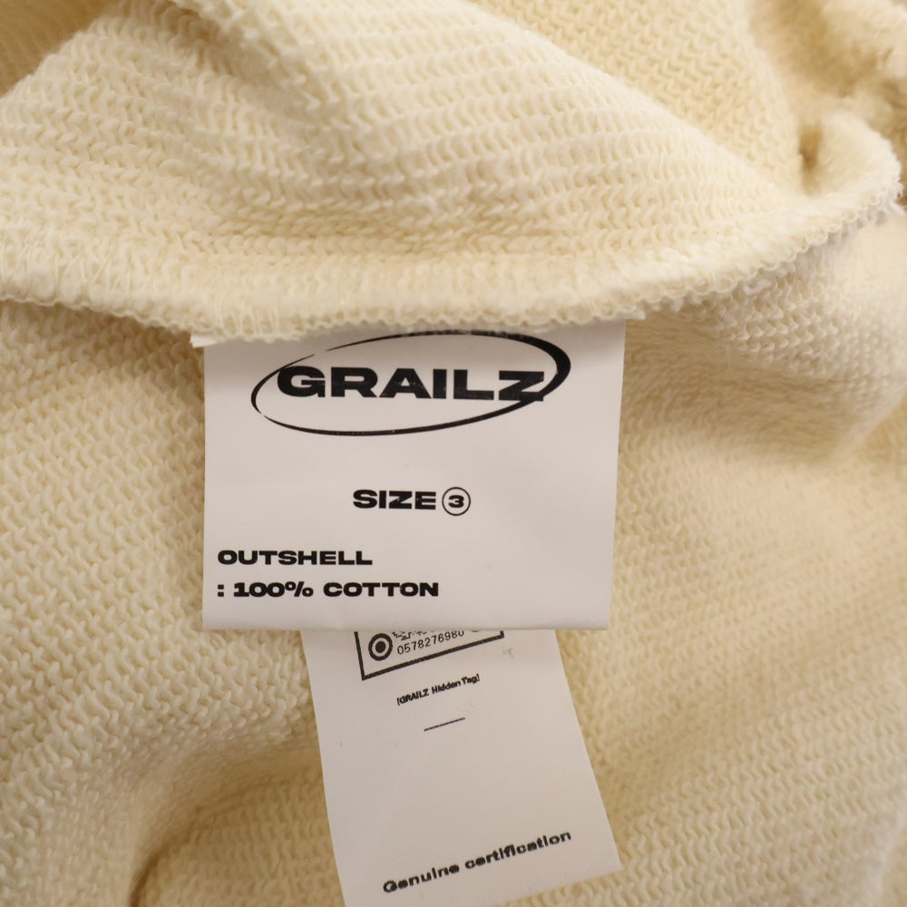 GRAILZ(グレイルズ) 23SS OVAL LOGO HOODIE オーバルロゴプルオーバーフーディーパーカー GR23SSMH01 クリーム