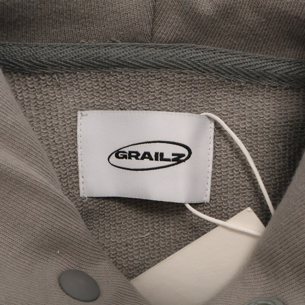 GRAILZ(グレイルズ) 23SS OVAL LOGO HOODIE オーバルロゴプルオーバーフーディーパーカー GR23SSMH01 グレー