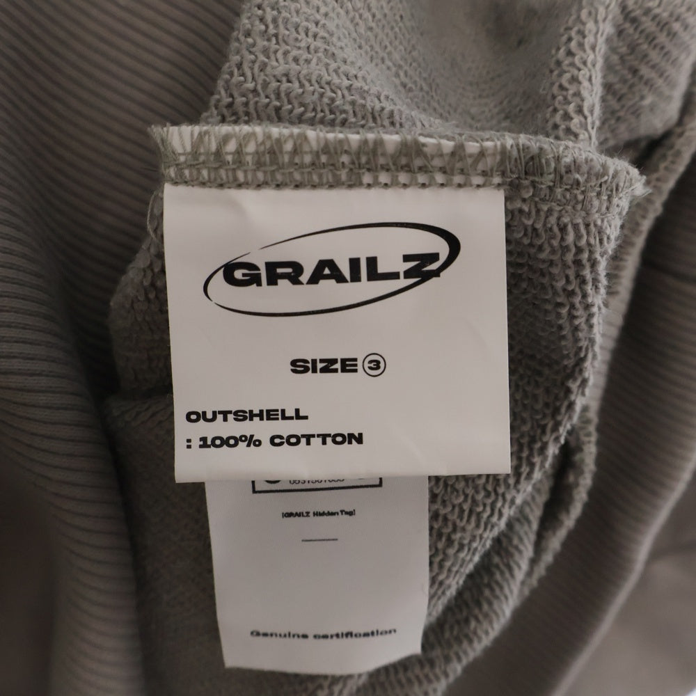 GRAILZ(グレイルズ) 23SS OVAL LOGO HOODIE オーバルロゴプルオーバーフーディーパーカー GR23SSMH01 グレー