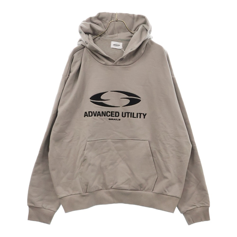 GRAILZ(グレイルズ) 23SS OVAL LOGO HOODIE オーバルロゴプルオーバーフーディーパーカー GR23SSMH01 グレー