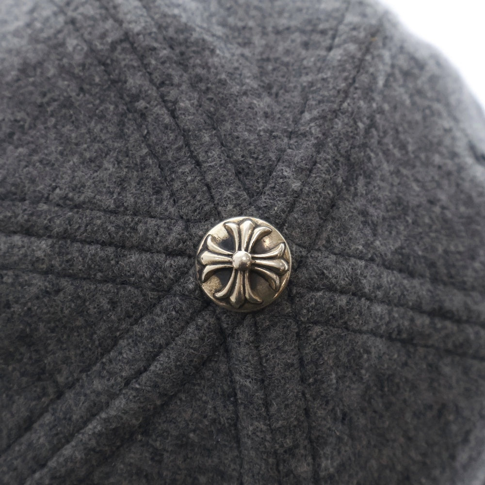 CHROME HEARTS(クロムハーツ) BASEBALL TRUCKER ベースボールトラッカー CHレザーパッチベースボールキャップ 帽子 グレー/ブラック