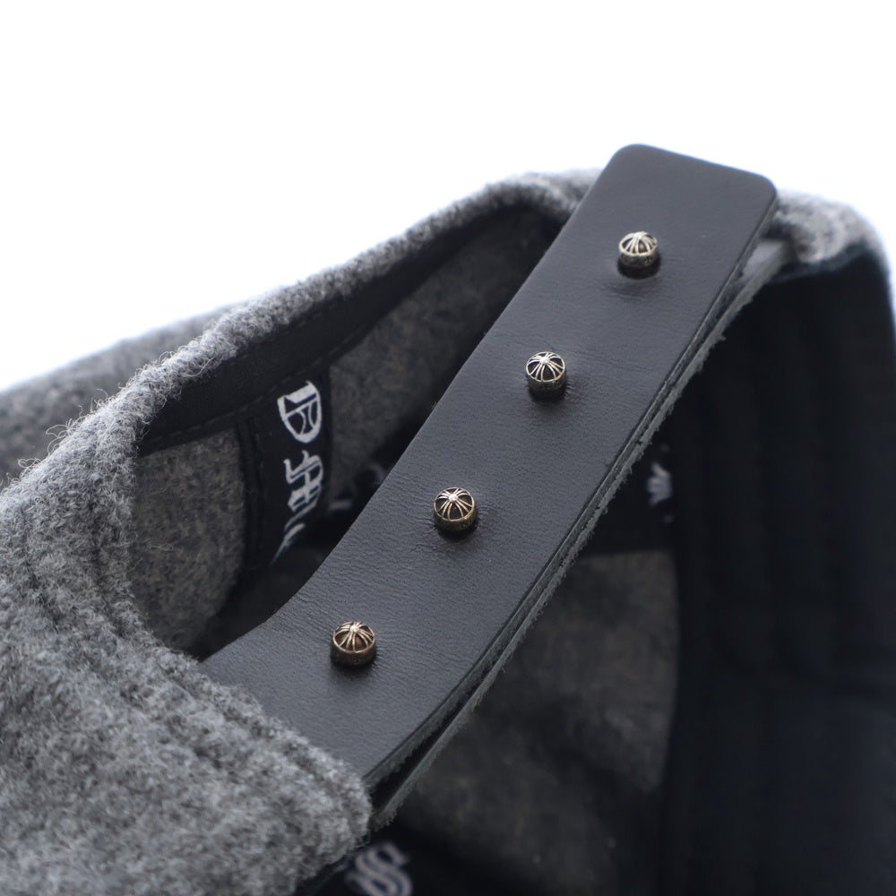 CHROME HEARTS(クロムハーツ) BASEBALL TRUCKER ベースボールトラッカー CHレザーパッチベースボールキャップ 帽子 グレー/ブラック