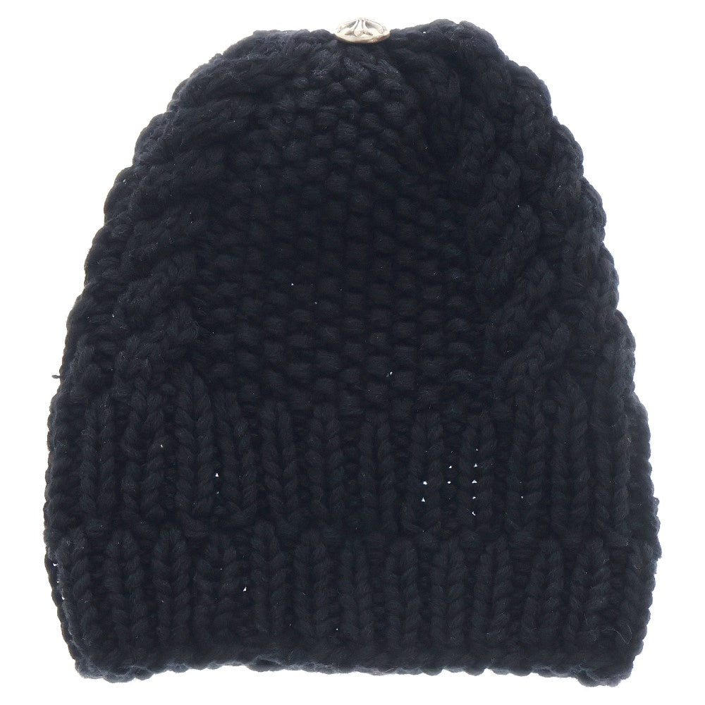 CHROME HEARTS(クロムハーツ) クロスパッチ カシミアニットキャップビーニー 帽子 ブラック