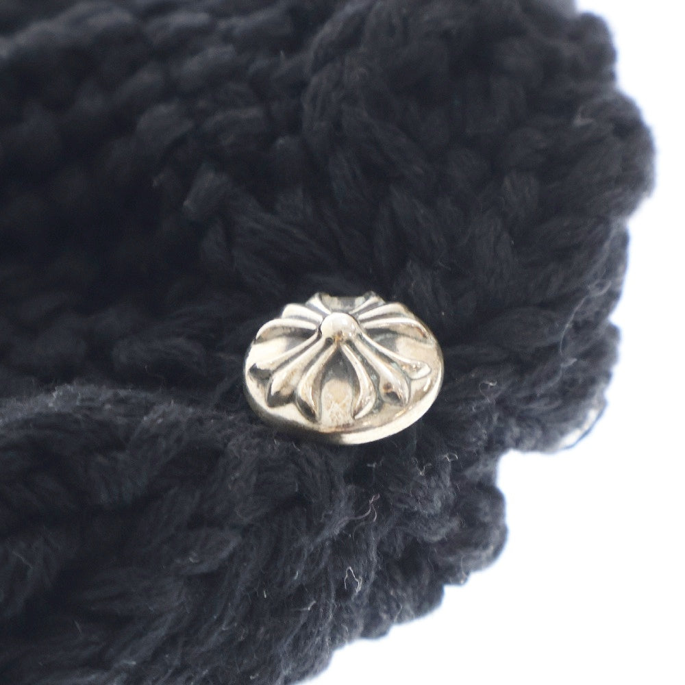 CHROME HEARTS(クロムハーツ) クロスパッチ カシミアニットキャップビーニー 帽子 ブラック