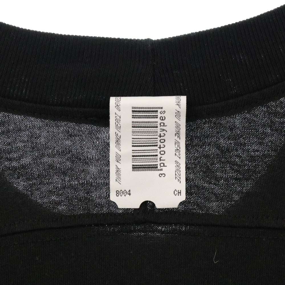 PROTOTYPES(プロトタイプス) フロントプリント オーバーサイズ 半袖Tシャツ カットソー ブラック