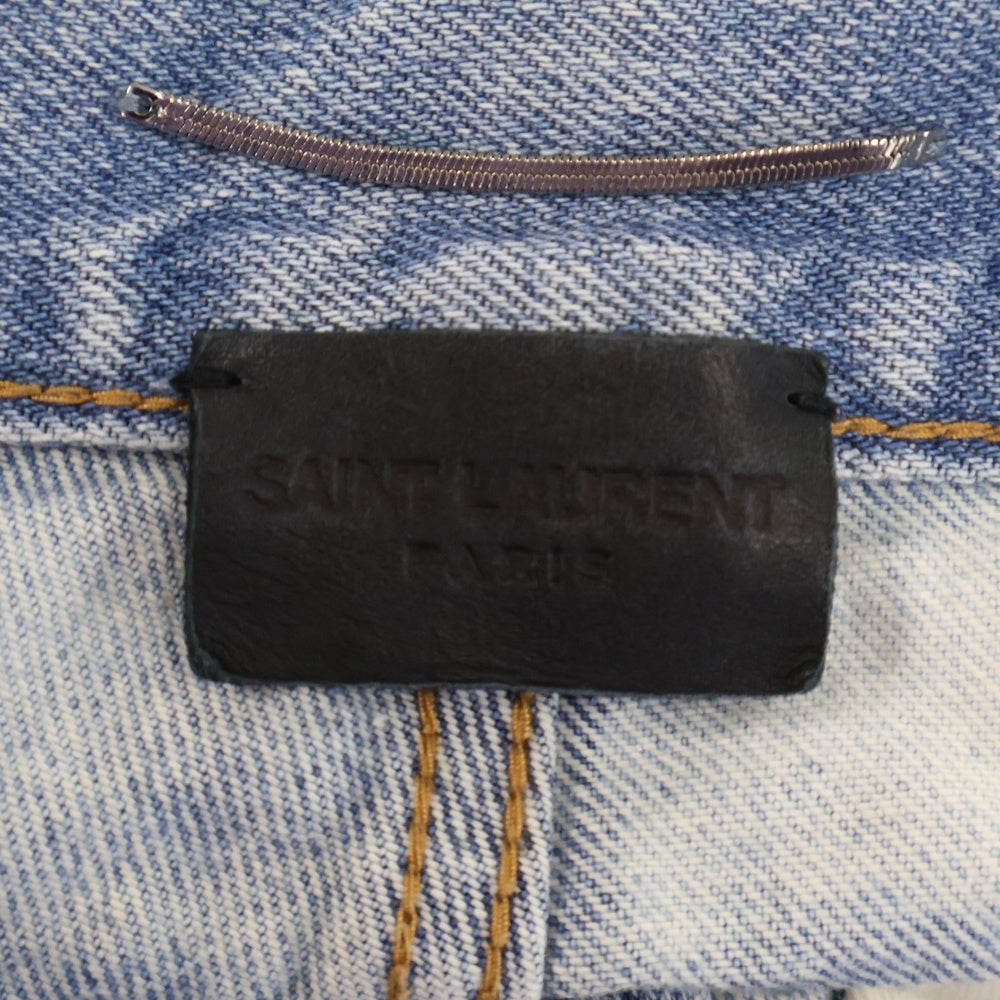 SAINT LAURENT PARIS(サンローランパリ) 21AW ダメージウォッシュ加工デニムパンツ 644678 Y372Z インディゴ