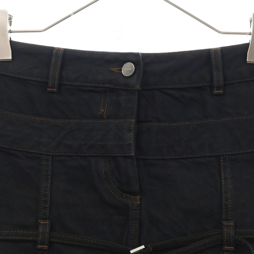 JACQUEMUS(ジャックムス) La Jupe De Nimes Criollo Belted Denim Skirt ベルテッドデニムスカート 233DE032-1016-99B ブラック レディース