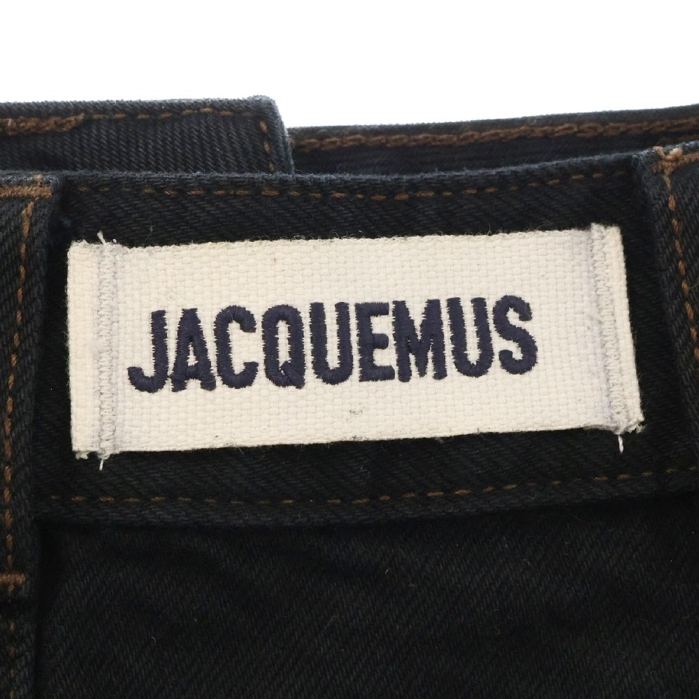 JACQUEMUS(ジャックムス) La Jupe De Nimes Criollo Belted Denim Skirt ベルテッドデニムスカート 233DE032-1016-99B ブラック レディース