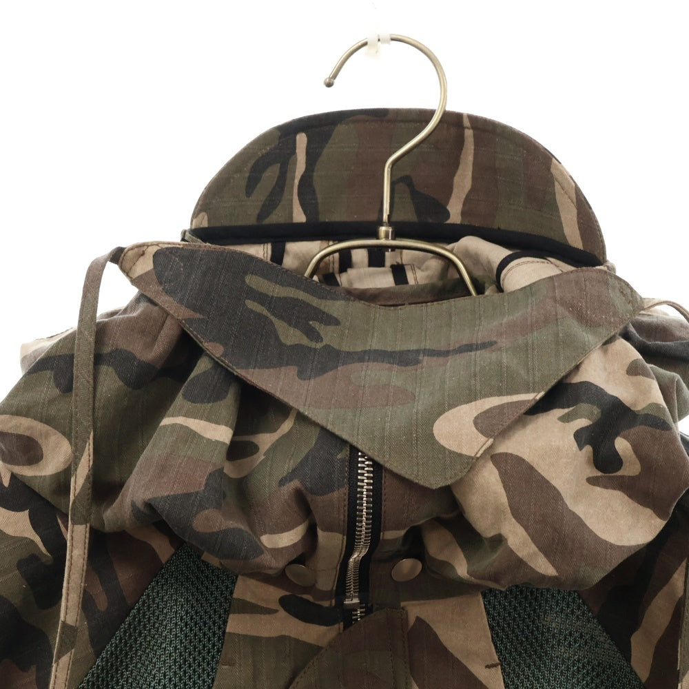 FFFPOSTALSERVICE(トリプルエフポスタルサービス) PARACHUTE V2 JACKET フェイスマスクフード カモフラパラシュートジャケット カーキ/ブラウン
