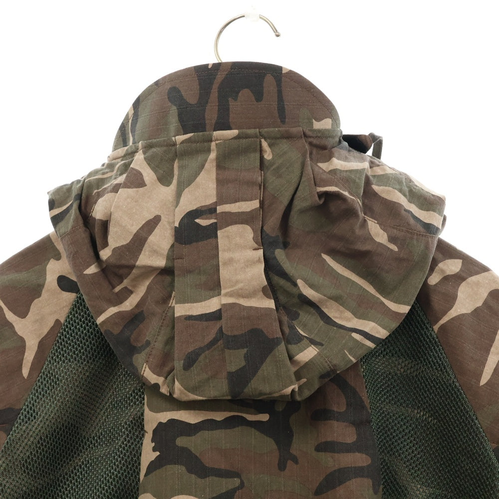 FFFPOSTALSERVICE(トリプルエフポスタルサービス) PARACHUTE V2 JACKET フェイスマスクフード カモフラパラシュートジャケット カーキ/ブラウン