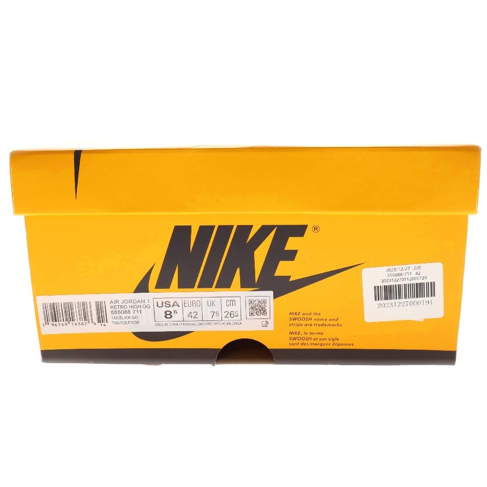 NIKE(ナイキ) AIR JORDAN 1 RETRO HIGH OG Taxi 555088-711 エアジョーダン 1 レトロ タクシー ハイカットスニーカー シューズ イエロー/ブラック US8.5/26.5cm