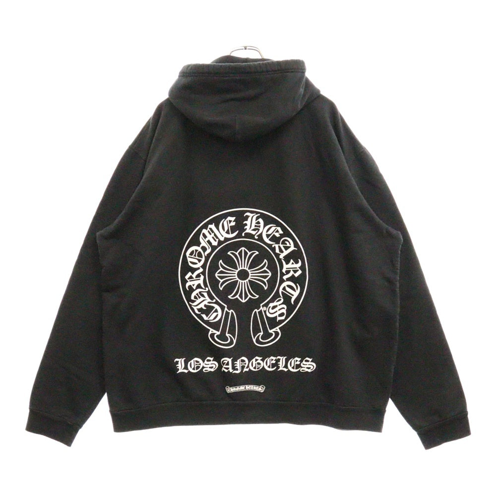 CHROME HEARTS(クロムハーツ) SWTSHRT PLVR ロサンゼルス限定ホースシュープリントプルオーバーパーカー ブラック