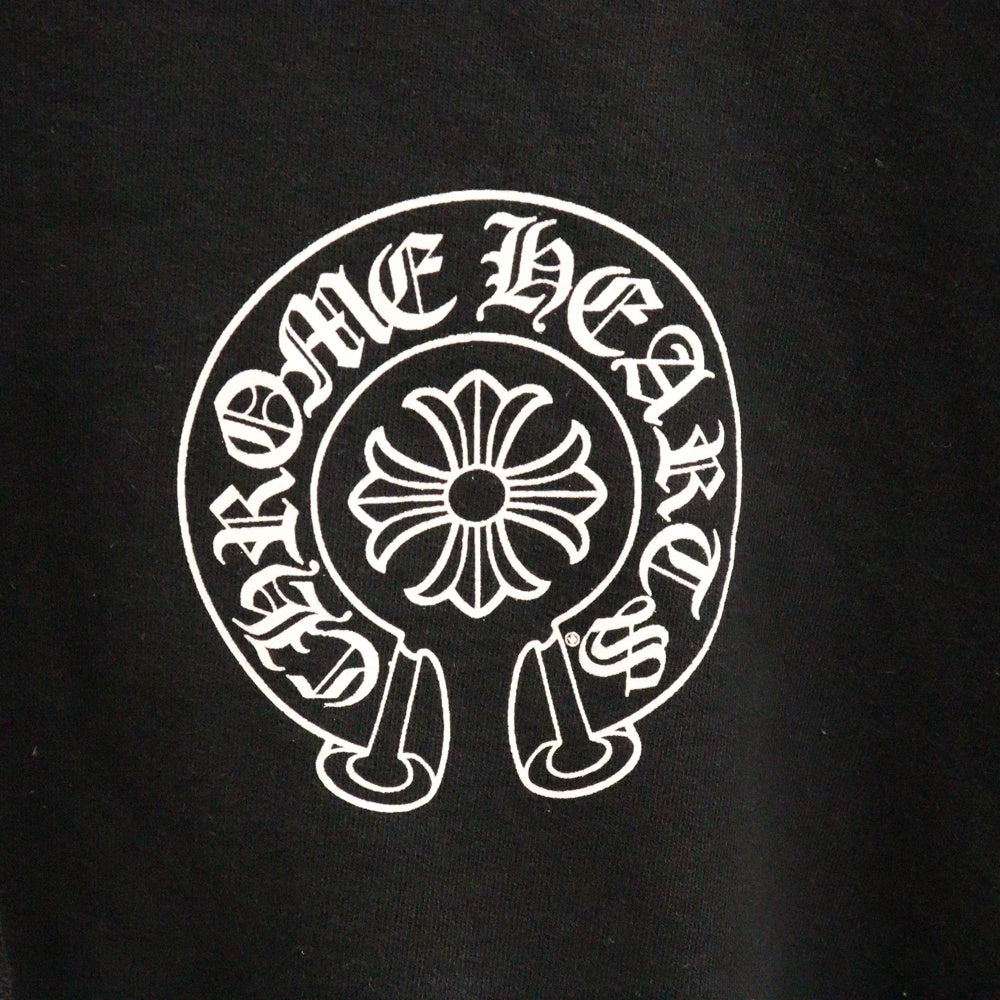 CHROME HEARTS(クロムハーツ) SWTSHRT PLVR ロサンゼルス限定ホースシュープリントプルオーバーパーカー ブラック