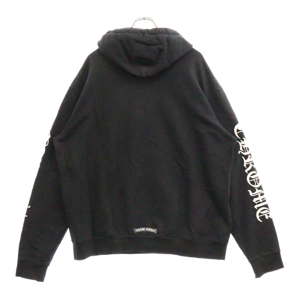 CHROME HEARTS(クロムハーツ) SWTSHRT PLVR 袖ロゴプリントプルオーバーパーカー ブラック
