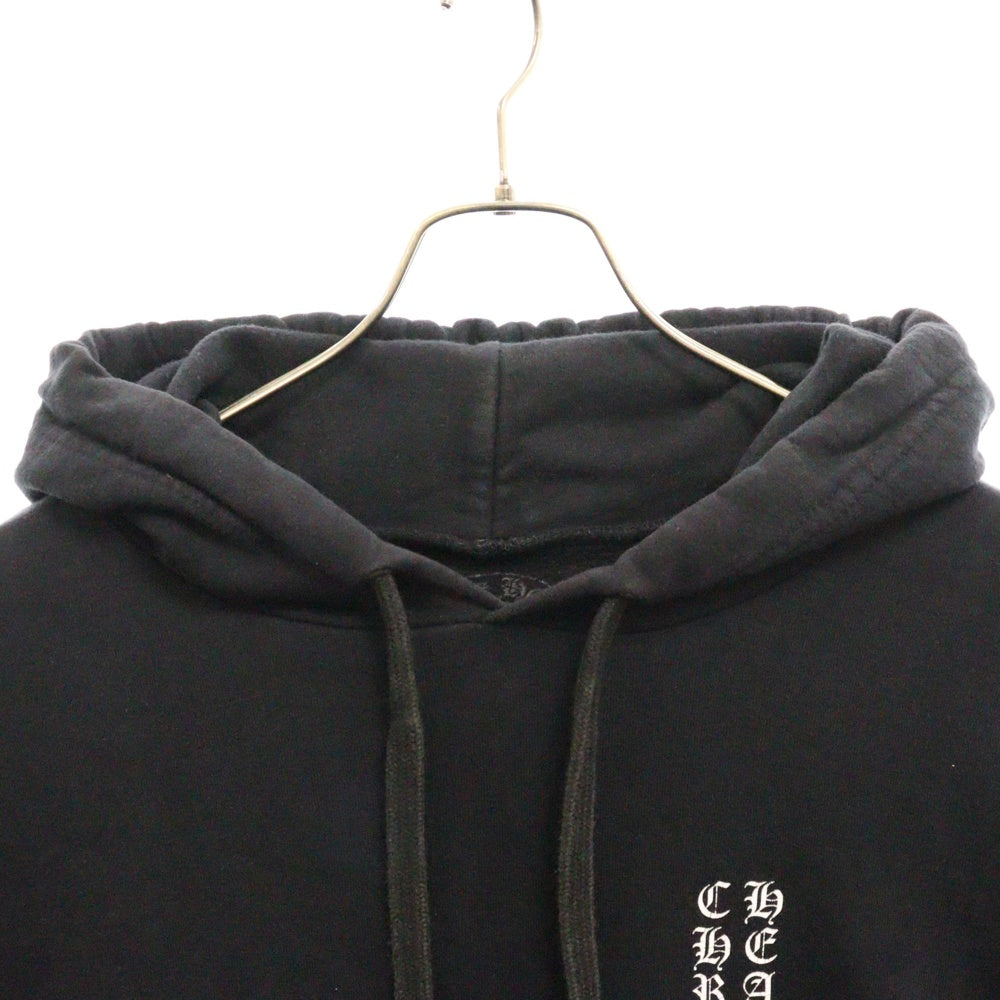CHROME HEARTS(クロムハーツ) SWTSHRT PLVR 袖ロゴプリントプルオーバーパーカー ブラック