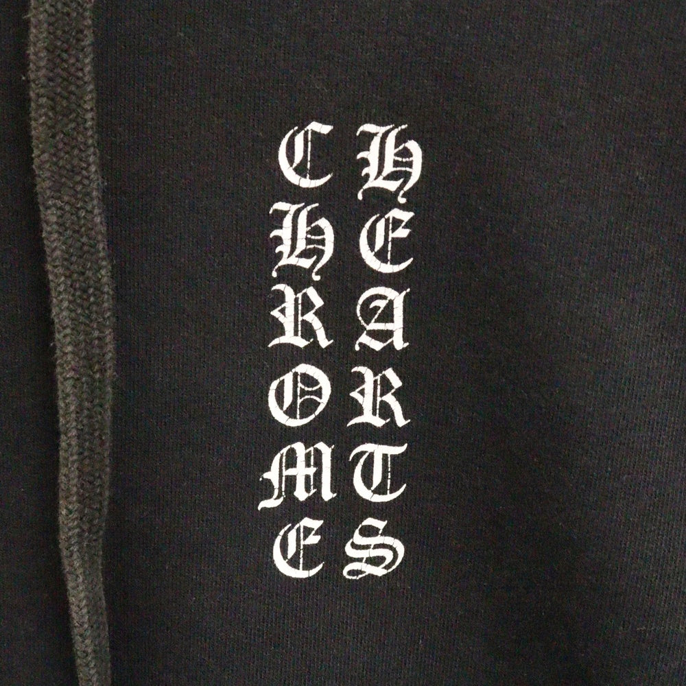 CHROME HEARTS(クロムハーツ) SWTSHRT PLVR 袖ロゴプリントプルオーバーパーカー ブラック