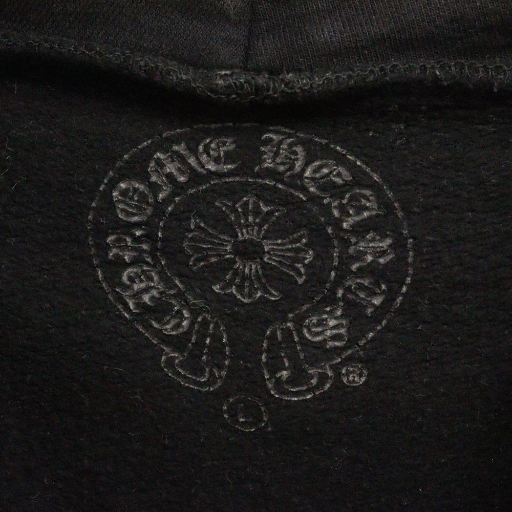 CHROME HEARTS(クロムハーツ) SWTSHRT PLVR 袖ロゴプリントプルオーバーパーカー ブラック