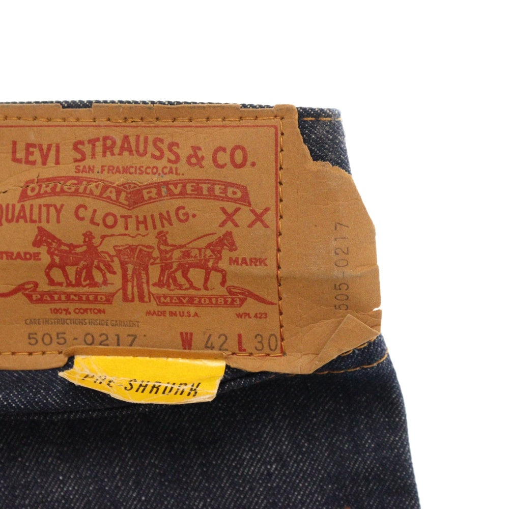 Levi's(リーバイス) 70s VINTAGE 505 BIGE ボタン裏刻印16 SCOVILLZIP 紙パッチ ジップフライデニムパンツ インディゴ フラッシャー付き デットストック