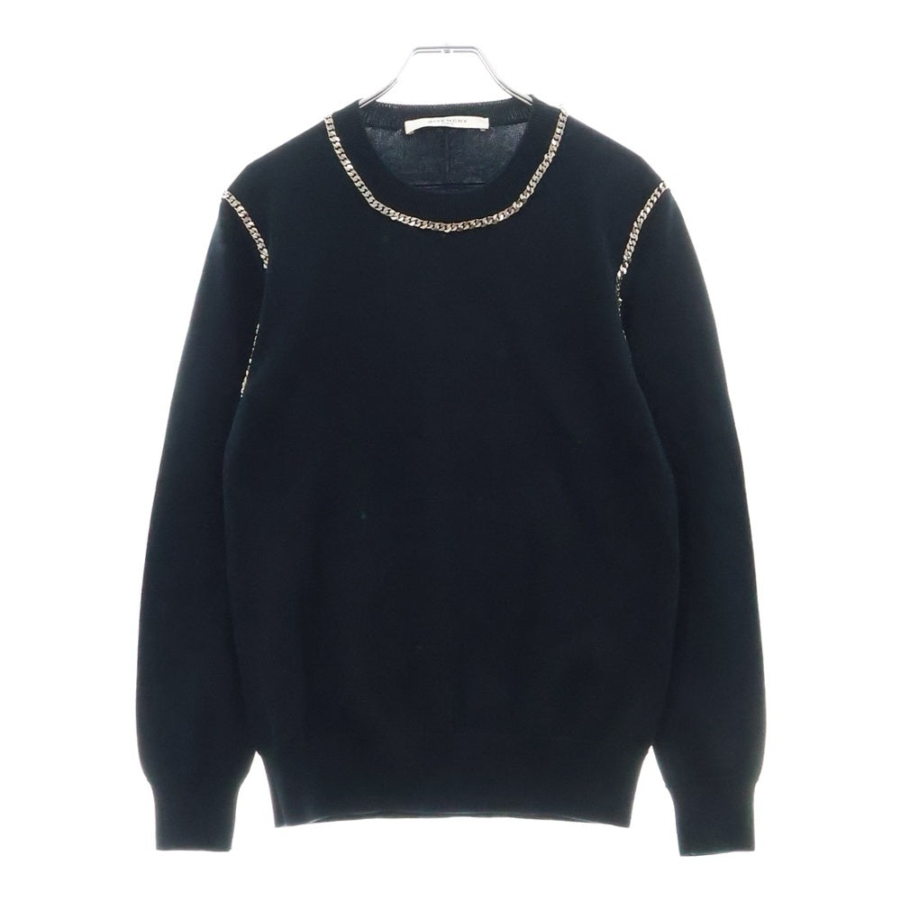 GIVENCHY(ジバンシィ) チェーン装飾 クルーネックニット 17S 7505 504 ネイビー レディース