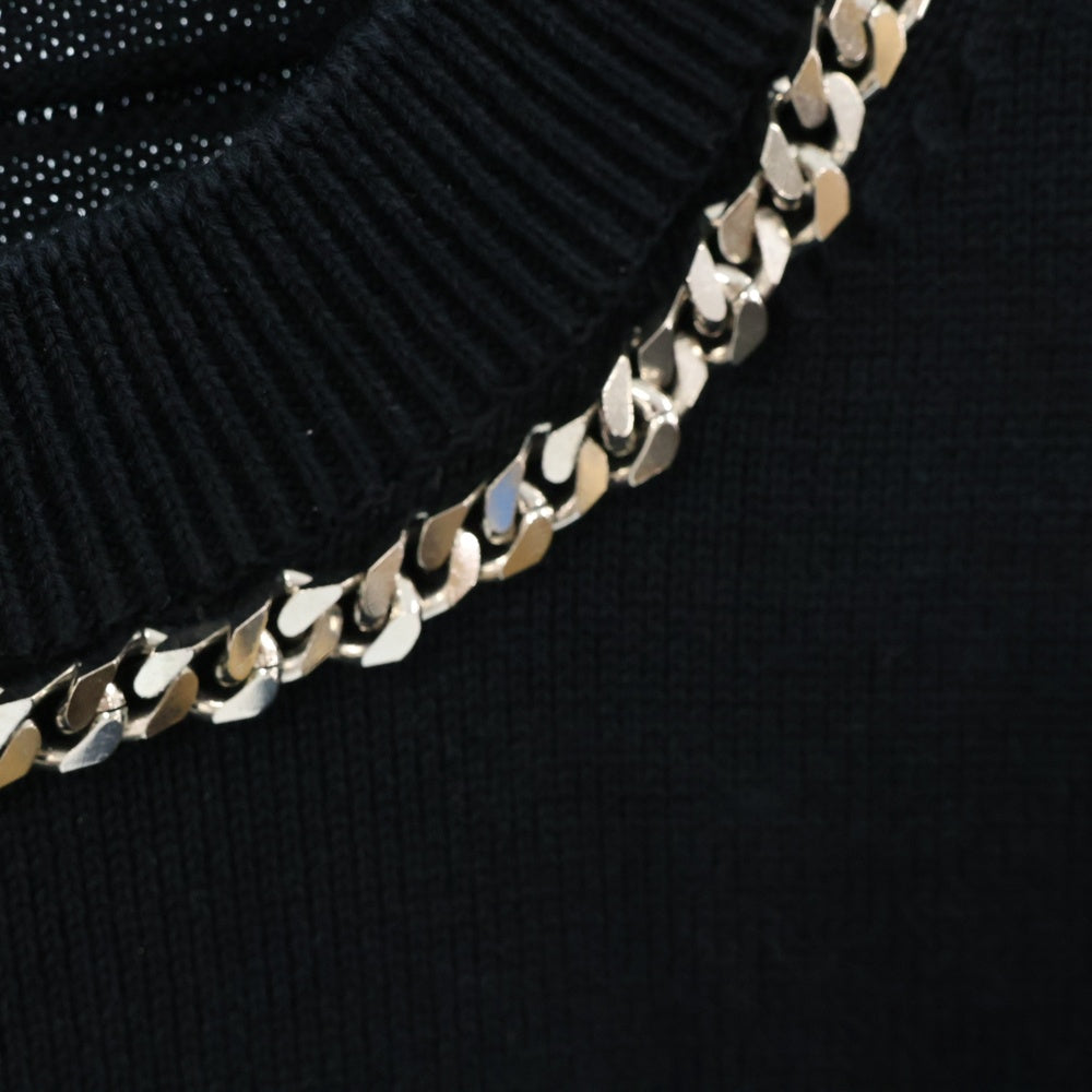 GIVENCHY(ジバンシィ) チェーン装飾 クルーネックニット 17S 7505 504 ネイビー レディース
