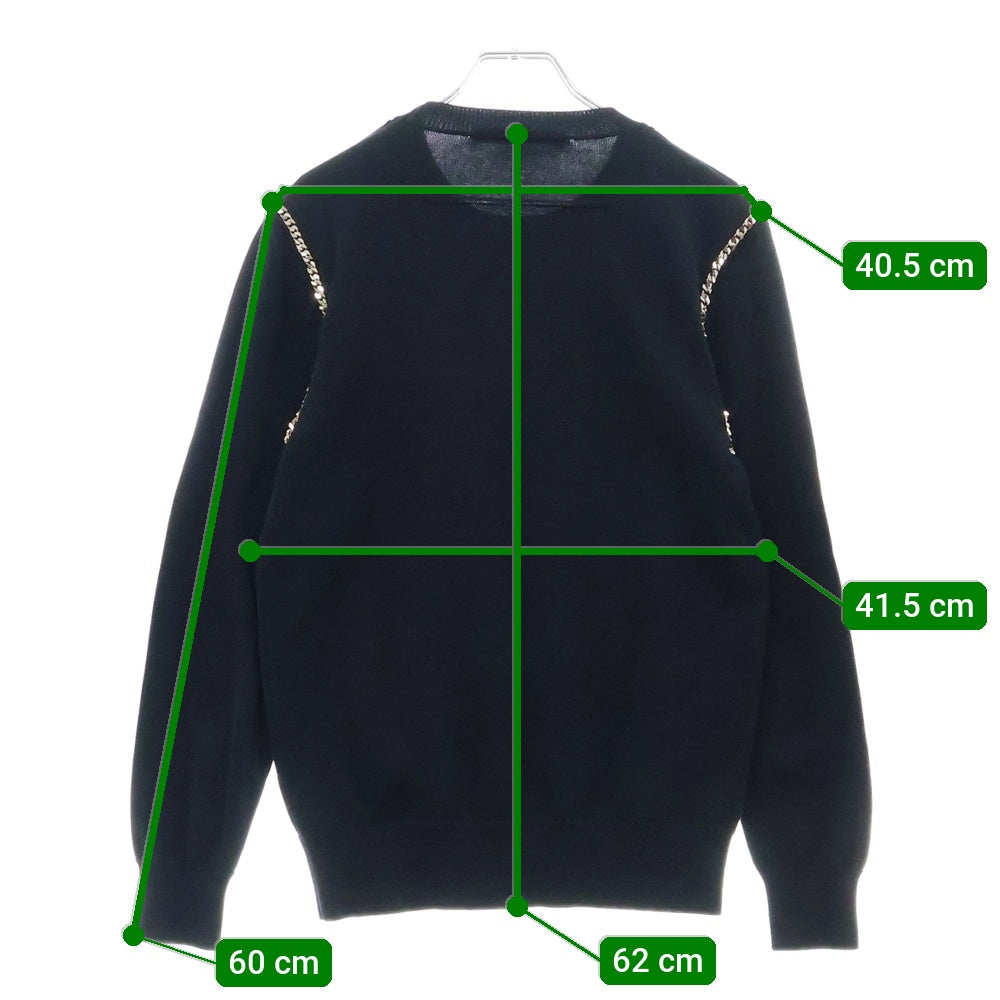GIVENCHY(ジバンシィ) チェーン装飾 クルーネックニット 17S 7505 504 ネイビー レディース