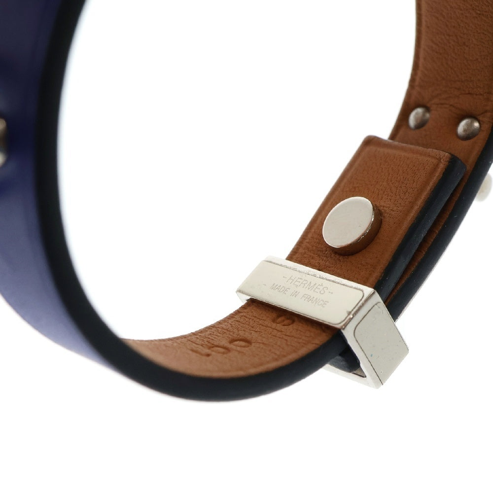 HERMES(エルメス) Mini Dog ミニドッグ レザーブレスレット A刻印 ブルー レディース