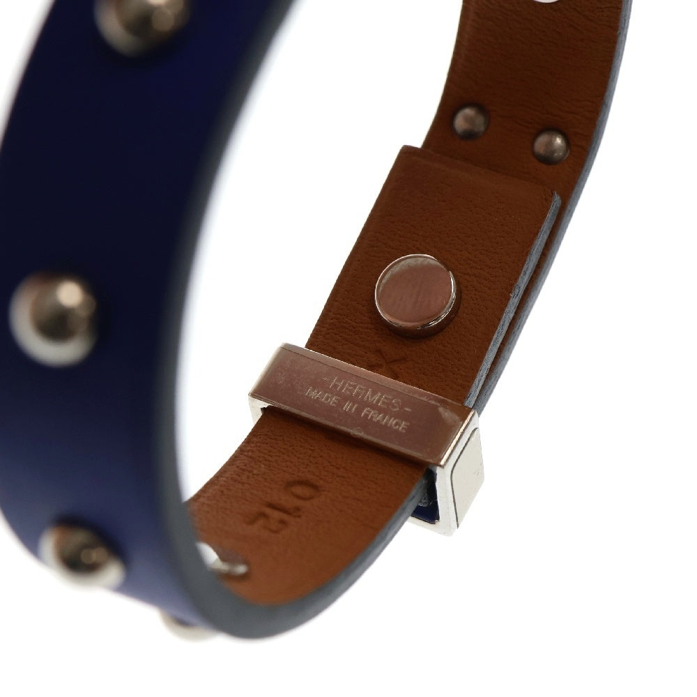 HERMES(エルメス) Mini Dog ミニドッグ レザーブレスレット X刻印 ブルー レディース