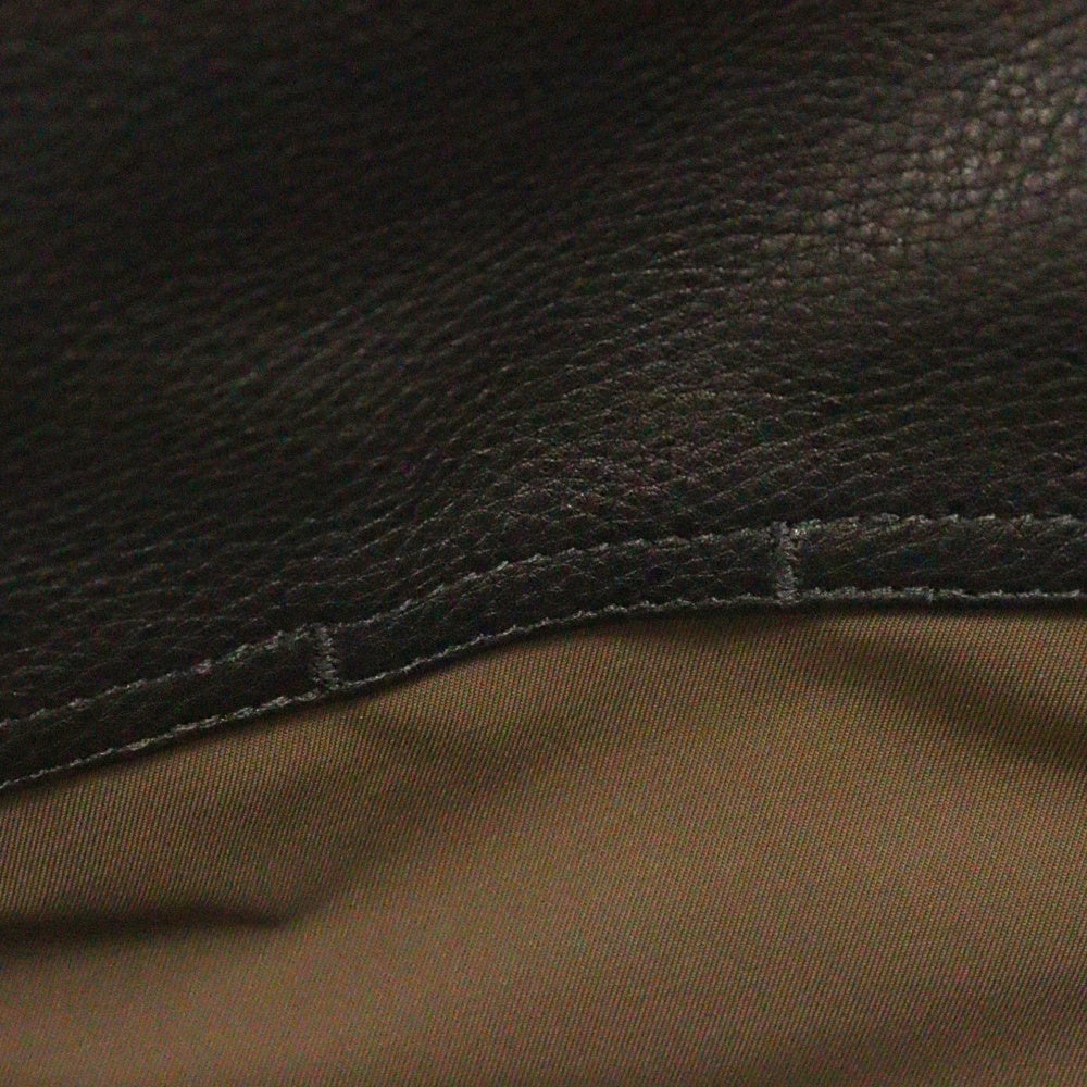 CHROME HEARTS(クロムハーツ) CARPENTER DOUBLE KNEE クロスパッチ付きレザー切替ナイロンカーペンターロングパンツ ブラウン