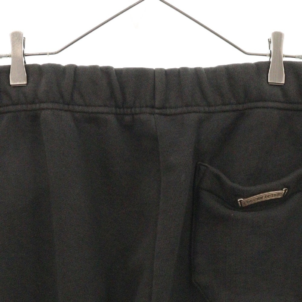 CHROME HEARTS(クロムハーツ) GRP Y NOT SWEAT PANTS ワイノット セメタリークロスレザーパッチ付きスウェットパンツ ブラック