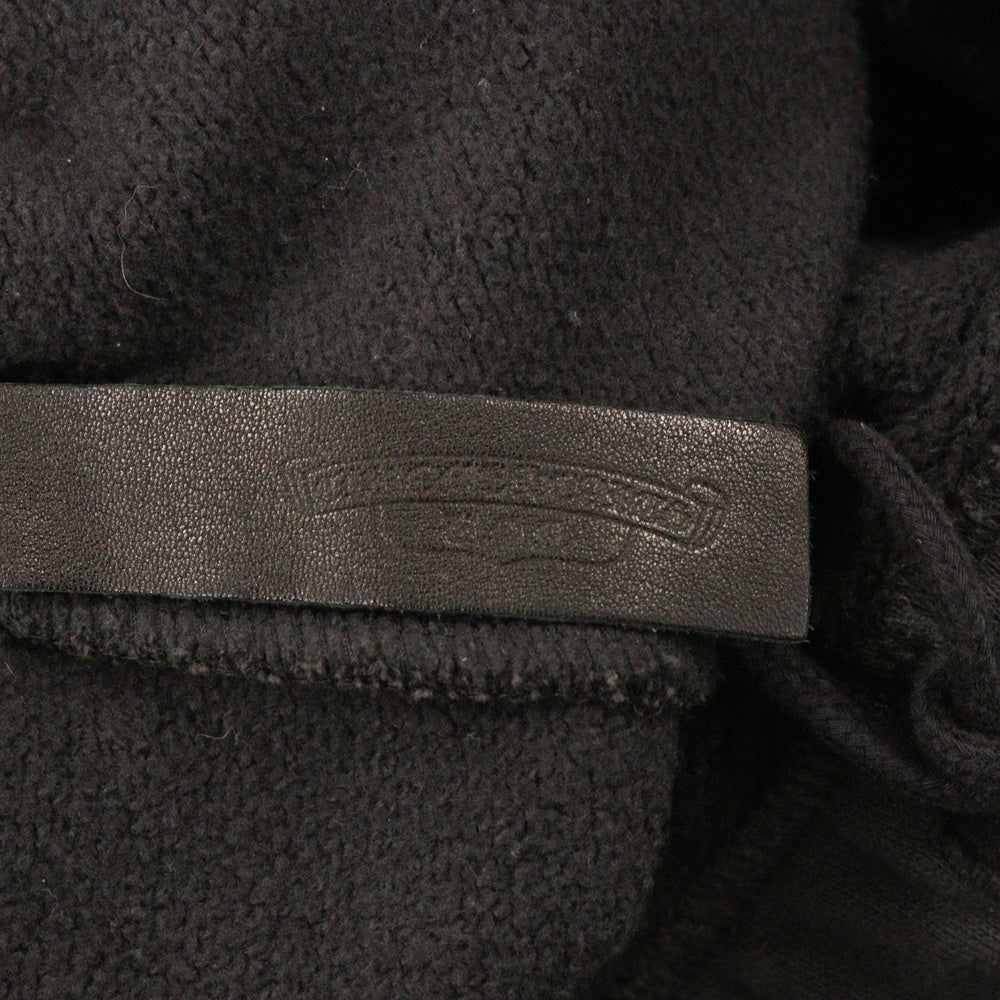 CHROME HEARTS(クロムハーツ) GRP Y NOT SWEAT PANTS ワイノット セメタリークロスレザーパッチ付きスウェットパンツ ブラック