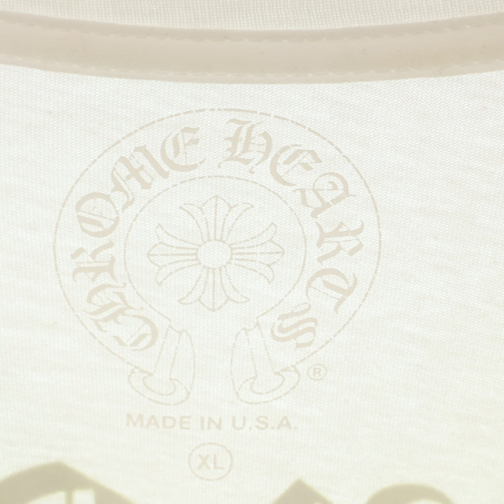 CHROME HEARTS(クロムハーツ) Yellow Made In Hollywood LS Tee 英字プリント クルーネック 長袖Tシャツ ロングスリーブカットソー ホワイト