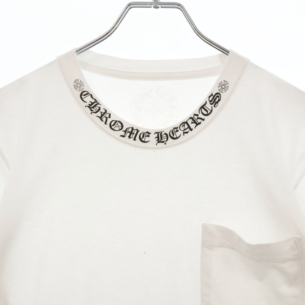 CHROME HEARTS(クロムハーツ) CH T-SHRT ネックロゴプリント半袖Tシャツ カットソー ホワイト