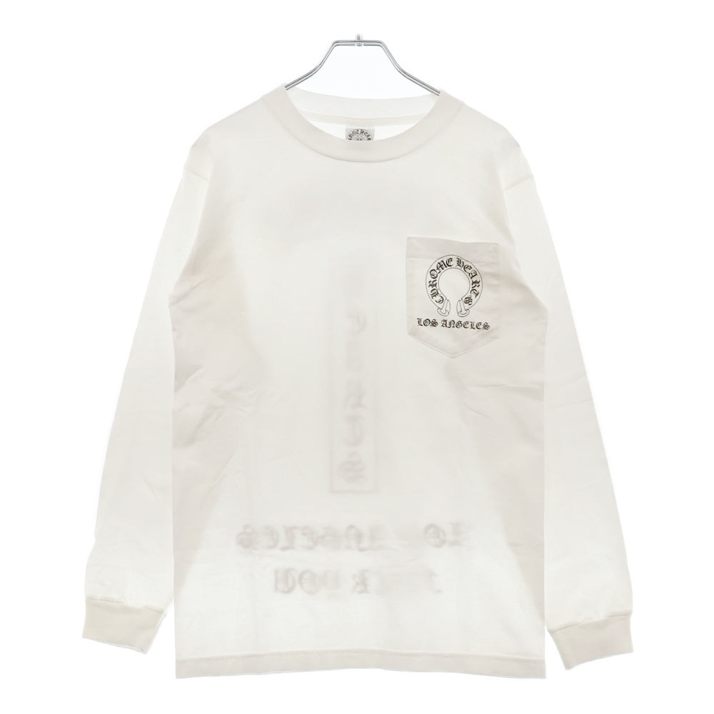 CHROME HEARTS(クロムハーツ) OLD Los Angeles T BAR オールド ロサンゼルス Tバープリント 長袖Tシャツ ロングスリーブカットソー ホワイト