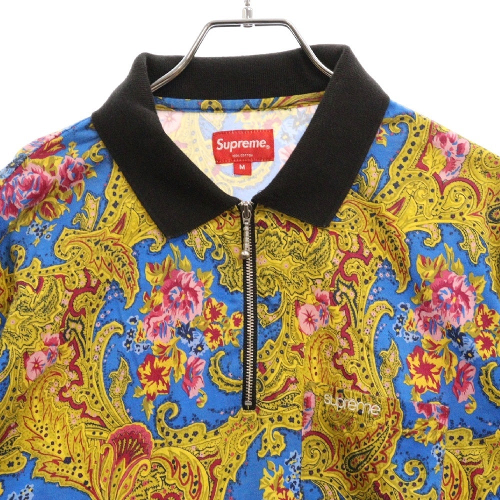 SUPREME(シュプリーム) 17AW Paisley L/S Polo ペイズリー柄 総柄 長袖シャツ イエロー