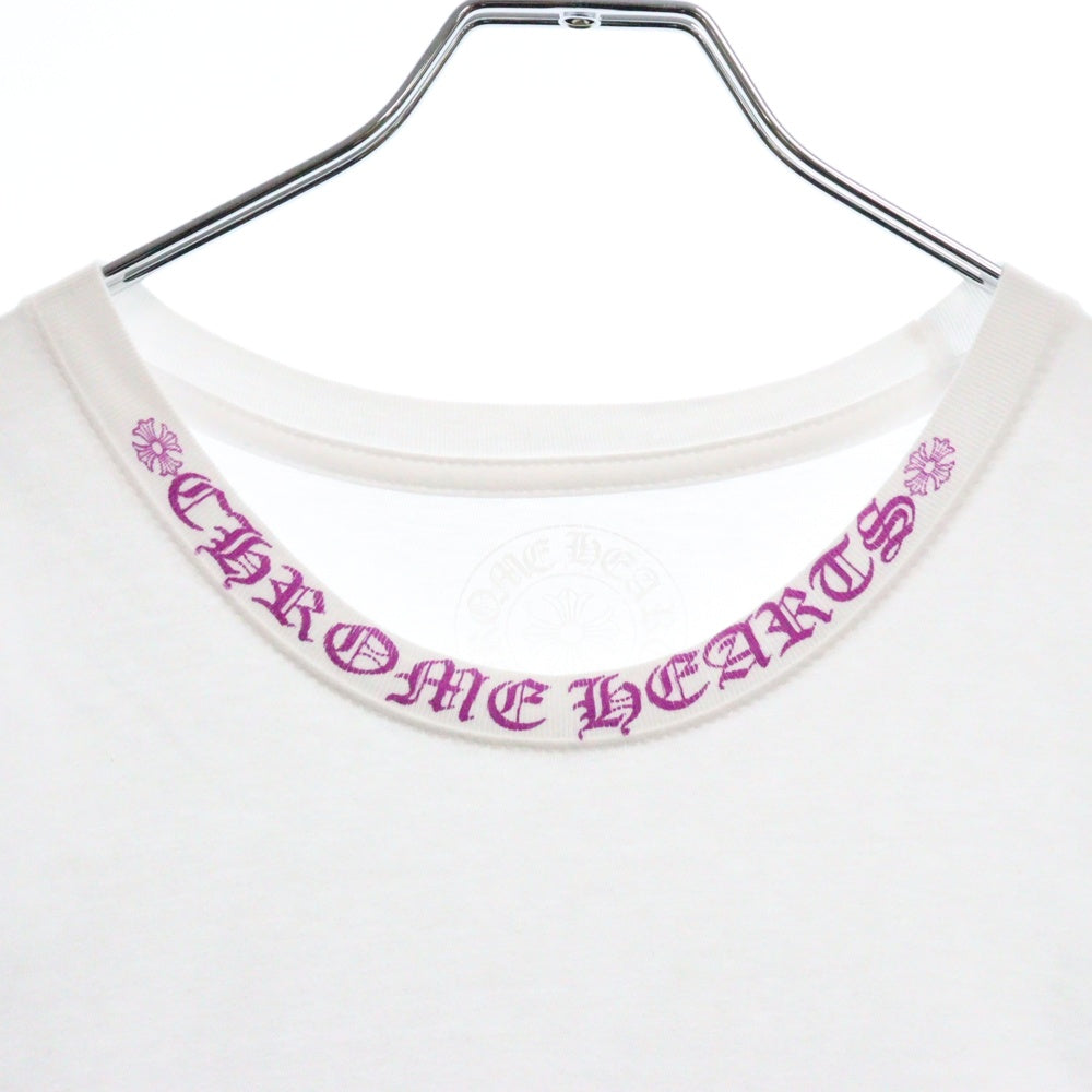 CHROME HEARTS(クロムハーツ) NECK LOGO S/S TEE ネック ロゴプリント 半袖Tシャツ カットソー ホワイト