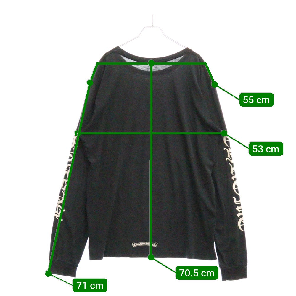 CHROME HEARTS(クロムハーツ) CH L S 1 NECK LOGO ネック ロゴプリント 長袖Tシャツ ロングスリーブカットソー ブラック