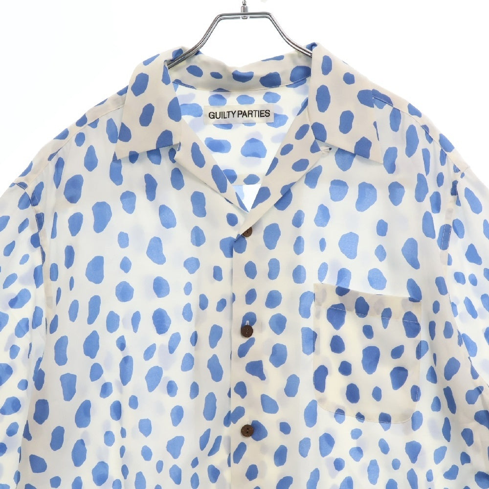 WACKO MARIA(ワコマリア) 24SS LEOPARD HAWAIIAN SHIRT TYPE-2 レオパード柄ハワイアン半袖シャツ 24SS-WMS-HI02 ホワイト/ブルー