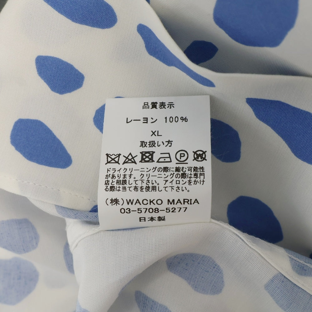 WACKO MARIA(ワコマリア) 24SS LEOPARD HAWAIIAN SHIRT TYPE-2 レオパード柄ハワイアン半袖シャツ 24SS-WMS-HI02 ホワイト/ブルー