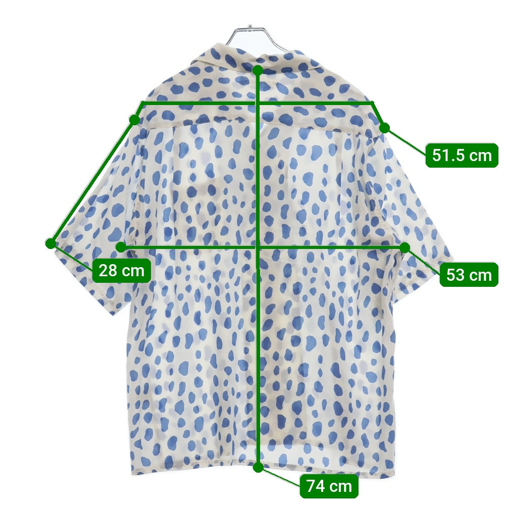 WACKO MARIA(ワコマリア) 24SS LEOPARD HAWAIIAN SHIRT TYPE-2 レオパード柄ハワイアン半袖シャツ 24SS-WMS-HI02 ホワイト/ブルー