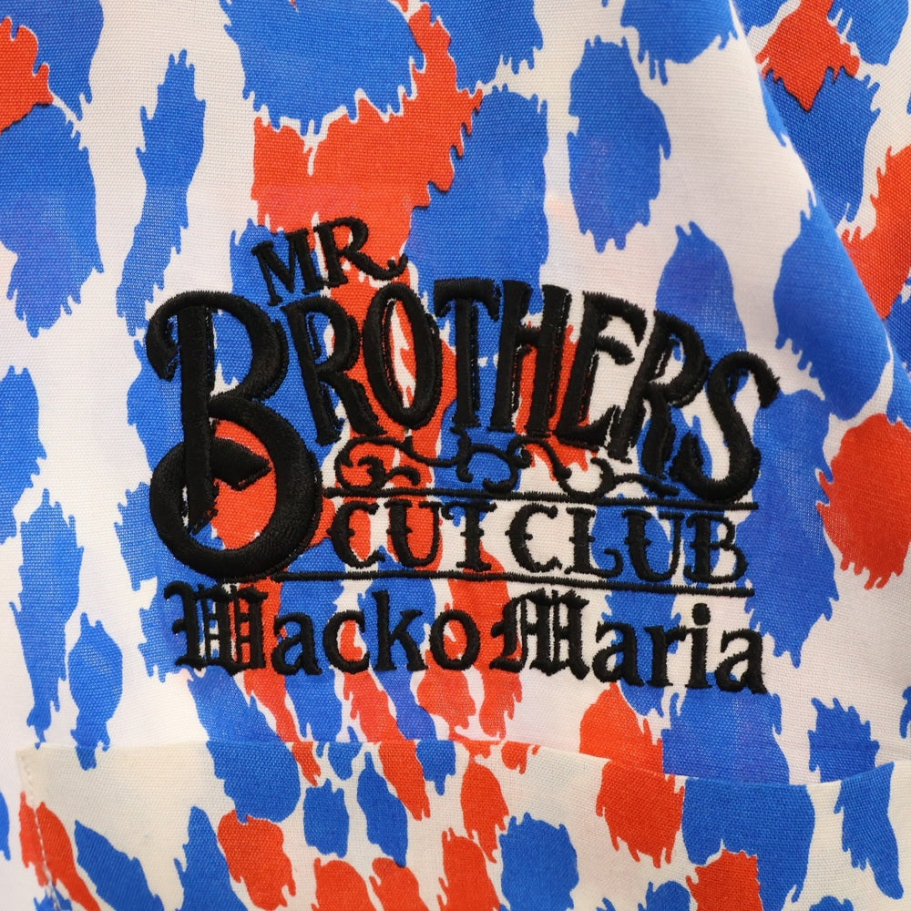 WACKO MARIA(ワコマリア) 22AW×MR.BROTHERS CUT CLUB HAWAIIAN SHIRT ミスターブラザーズ・カットクラブ レオパード柄ハワイアン半袖シャツ ホワイト/レッド/ブルー