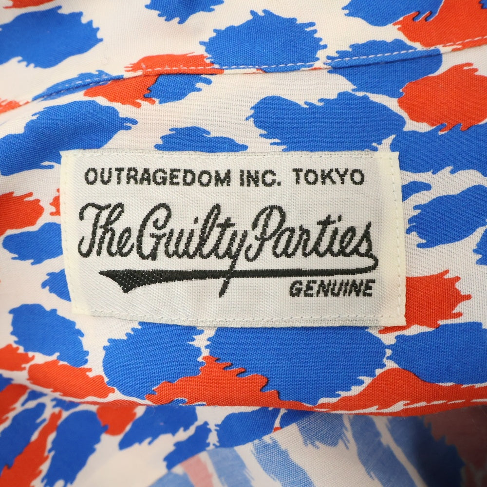 WACKO MARIA(ワコマリア) 22AW×MR.BROTHERS CUT CLUB HAWAIIAN SHIRT ミスターブラザーズ・カットクラブ レオパード柄ハワイアン半袖シャツ ホワイト/レッド/ブルー