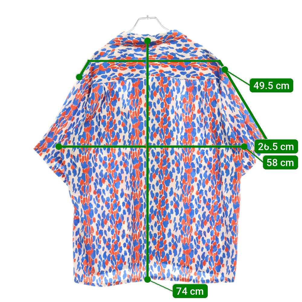 WACKO MARIA(ワコマリア) 22AW×MR.BROTHERS CUT CLUB HAWAIIAN SHIRT ミスターブラザーズ・カットクラブ レオパード柄ハワイアン半袖シャツ ホワイト/レッド/ブルー